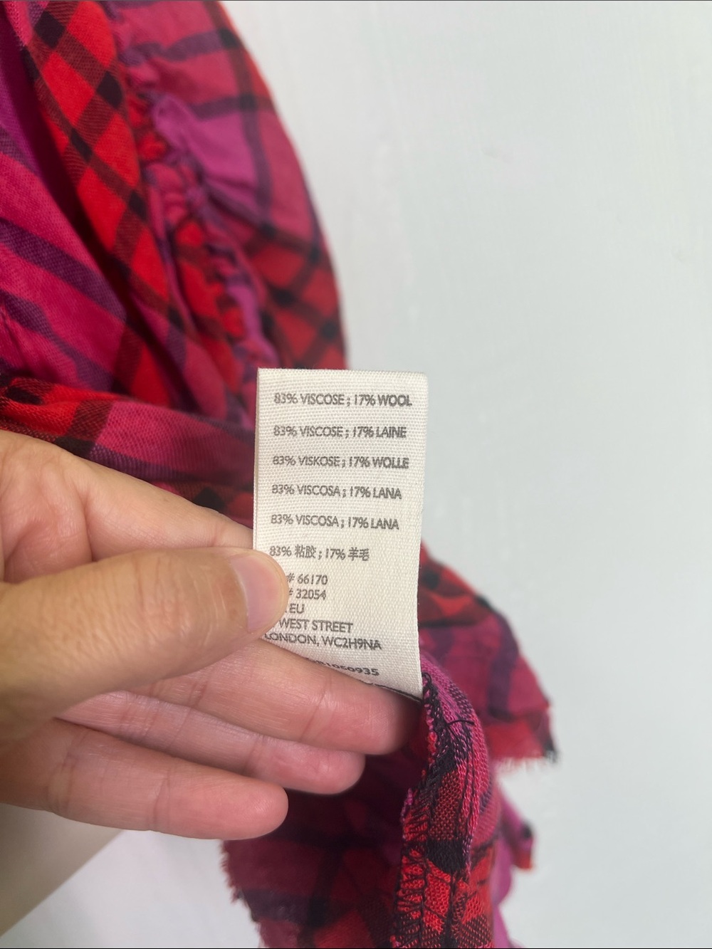 Free People - We The Free Pacific Dawn Pink Red Plaid Ruched Sleeve Blouse Small - Picture 9 of 13